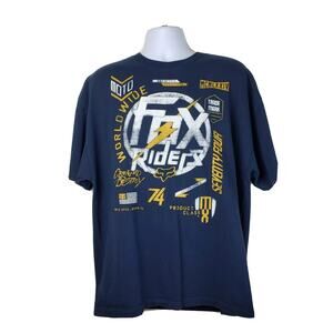 Fox Riders Motocross Racing 74 Dark Blue T-shirt size 2XL
